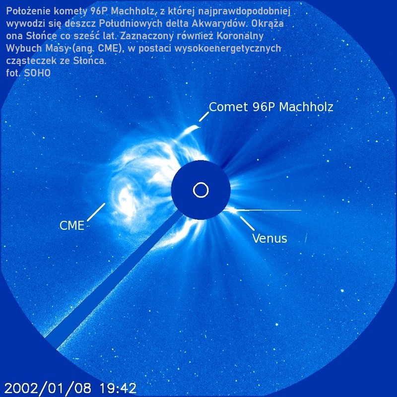 Położenie komety 96P Machholz