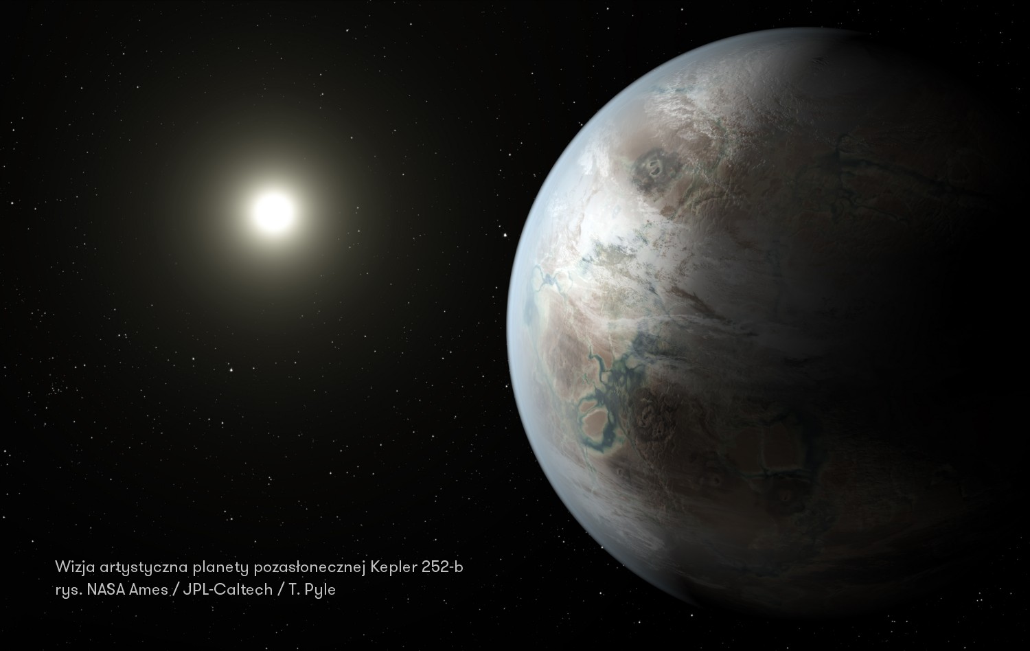 Wizja artystyczna planety pozasłonecznej Kepler 252-b